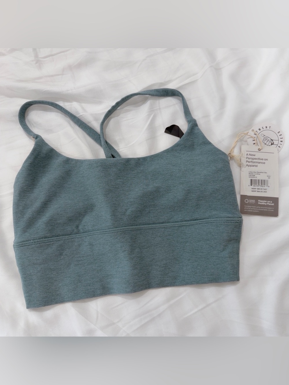 NWT Vuori Long Line Elevation Sports Bra - Shade Heather Size XS
